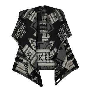 Me Jane Cardigan Womens Large Aztec Open Front Draped Tribal Boho Sweater